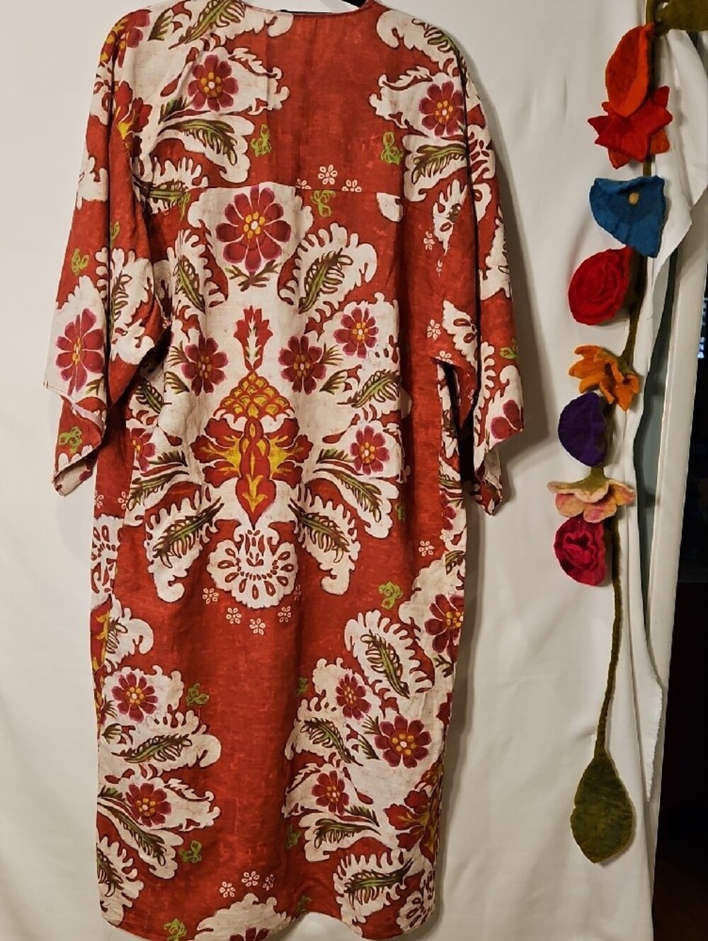 Zara Cotton Linen Floral Wide Sleeve Tunic 0135 - Picture 2 of 9